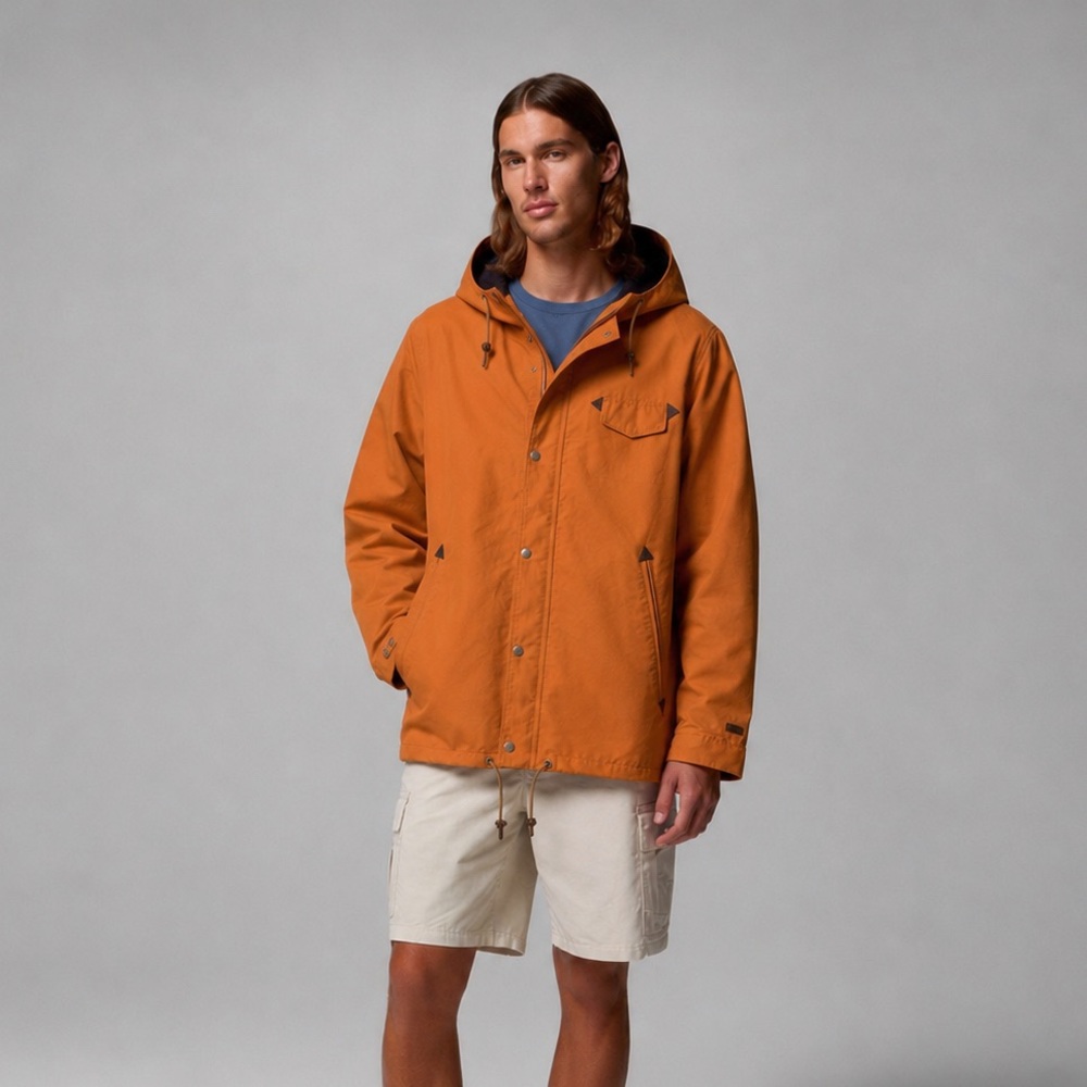LEVI'S - Bright Orange Hooded Rain Jacket | Oversized Utility Fit